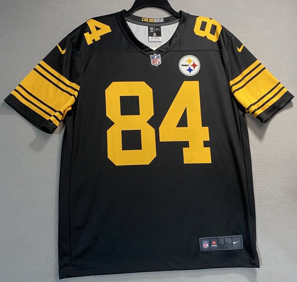 Pittsburgh Steelers Nike Dri-Fit Black Color Rush Jersey Large Antonio Brown #84
